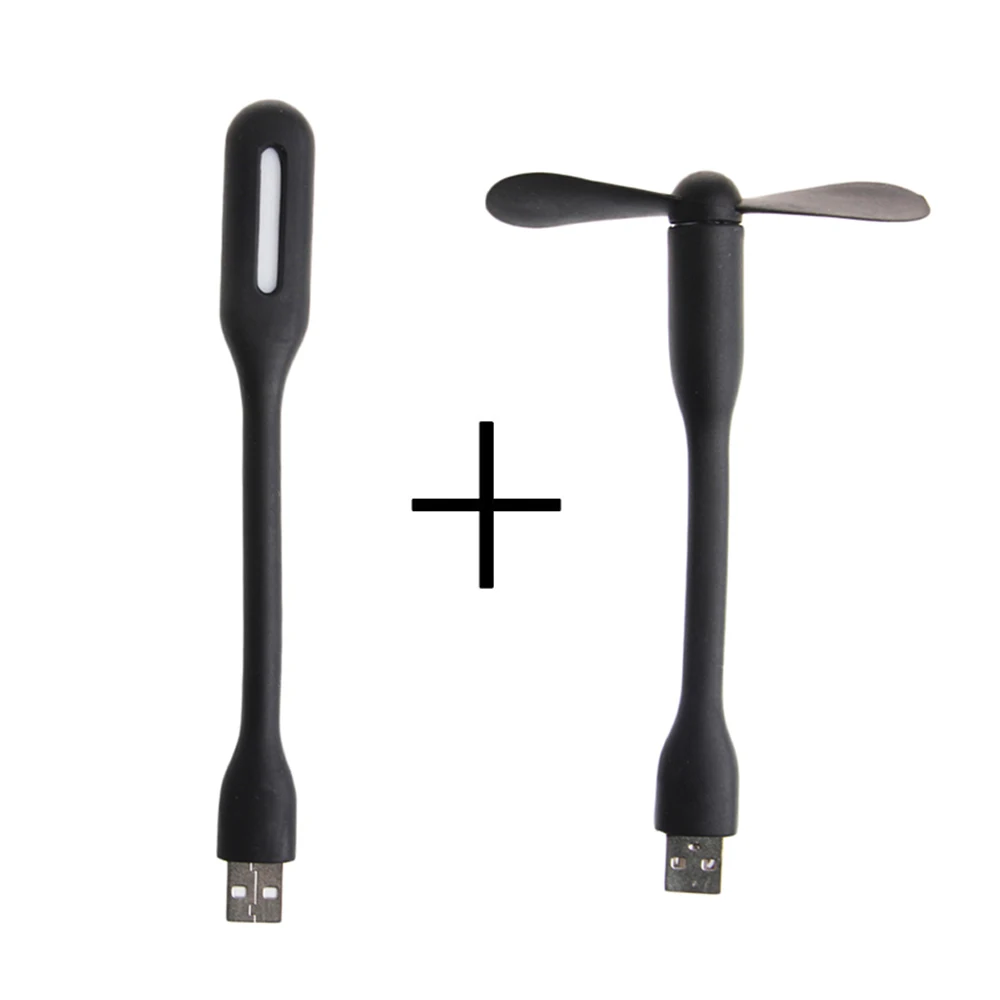 Креативный USB вентилятор для ноутбука гибкий портативный мини + Светодиодная