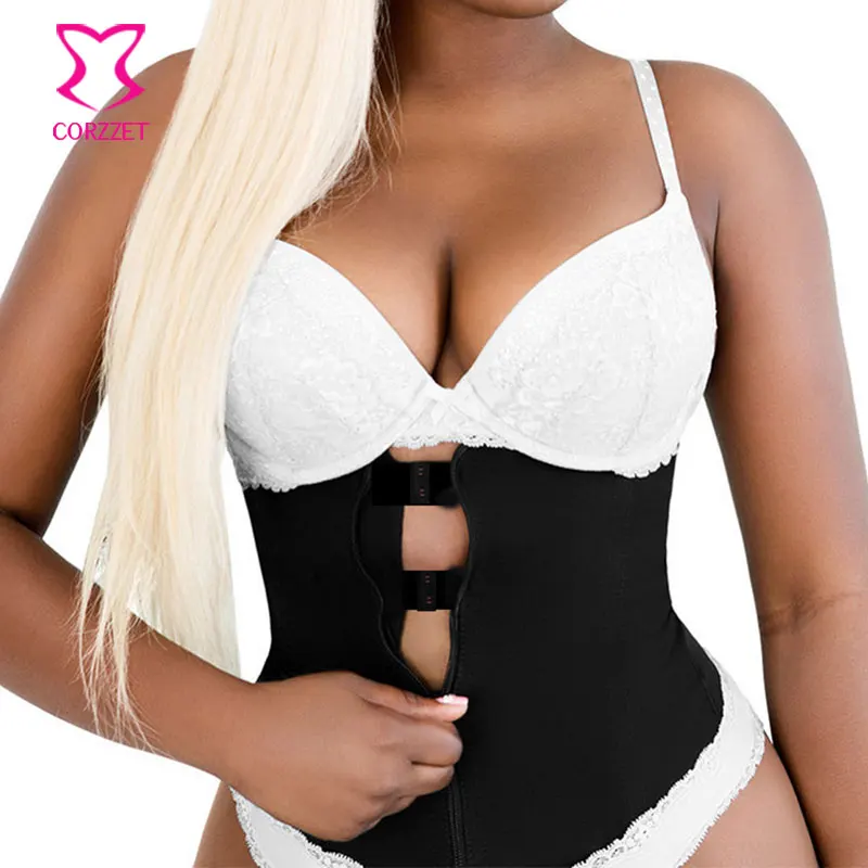 

Clip And Zip Waist Trainers Latex Waist Control Corset Faja Reductora Cinturilla Steel Boned Waist Slimming Corsets Shapewear