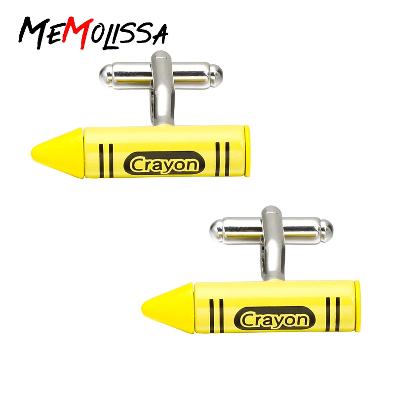 MeMolissa 3 пары запонки для мужских рубашек с желтым карандашом брендовые на