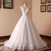lover kiss fashion v neck tulle ball gown wedding dresses 2022 real vestidos de noiva charming court train formal bride dresses