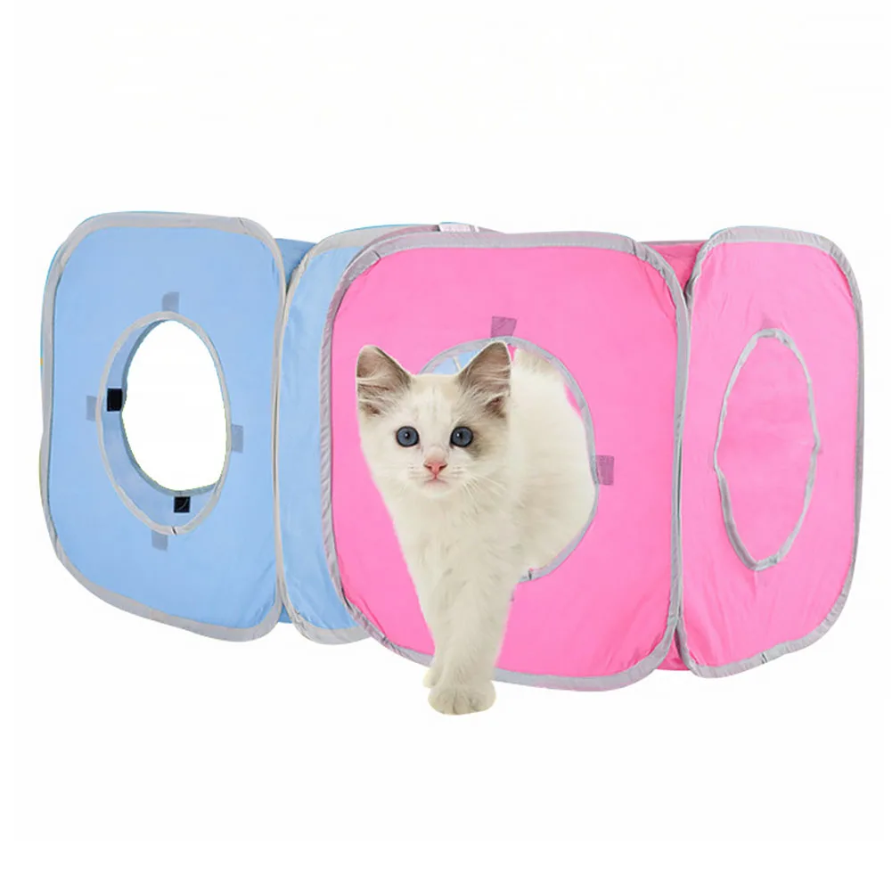 4 отверстия для питомца складной дом игровая площадка кошка игрушка Игровая палатка Забавный замок туннель спальная кровать квадратный