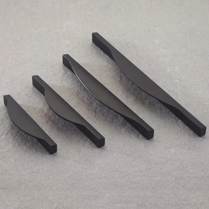 Толстый кухонный шкаф 5 дюймов однотонная черная ручка для шкафа книжного 96 мм|black