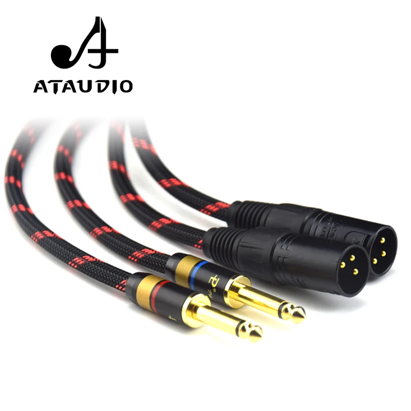 Кабель ATAUDIO Hifi с 6 35 мм на XLR папа 4N OFC 2 двойной кабель 0 5 м 1 м|male cable|xlr hifixlr cable hifi |