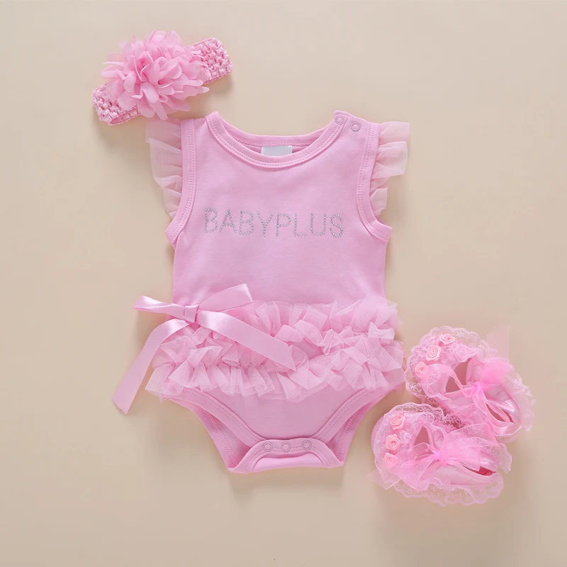 Комплект одежды для новорожденных девочек из 3 предметов Летние Боди принцессы +