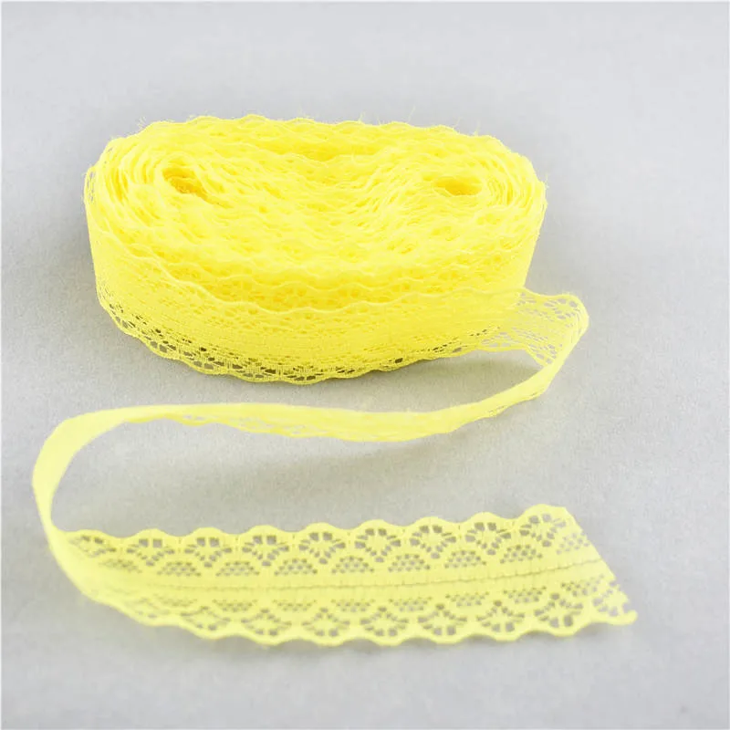 10 yards/Lot Yellow african lace fabric Embroidered Net Lace Trim Ribbon Wedding Birthday/Christmas/Bow Decorations ribbon | Дом и сад
