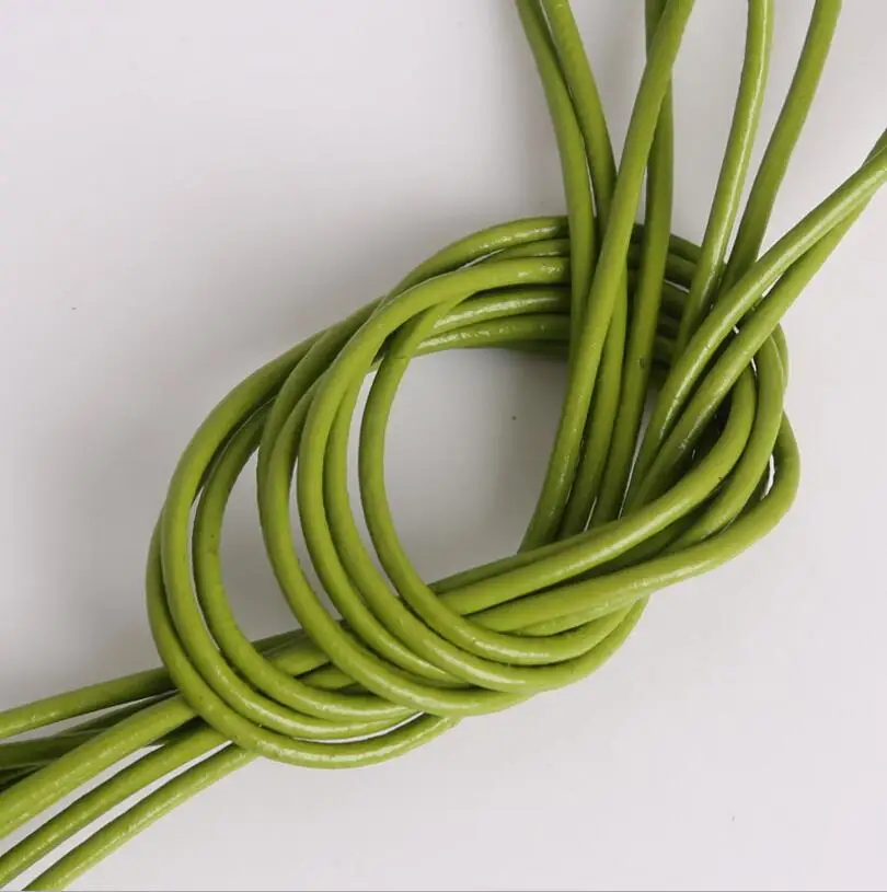 Шнуры ручной работы из натуральной кожи 5 метров 1 мм 3 красочная круглая кожаная