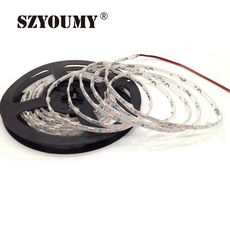 SZYOUMY DC12V 60 светодиодов/м белый/черный PCB SMD 5630/5730 гибкая светодиодная лента 5 мм