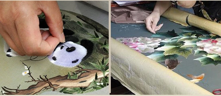 Тонкая ручная двухсторонняя вышивка Suzhou, вентилятор для рукоделия, декоративный вентилятор из шелка тутового дерева, женский китайский веер с черной ручкой, роскошный подарок
