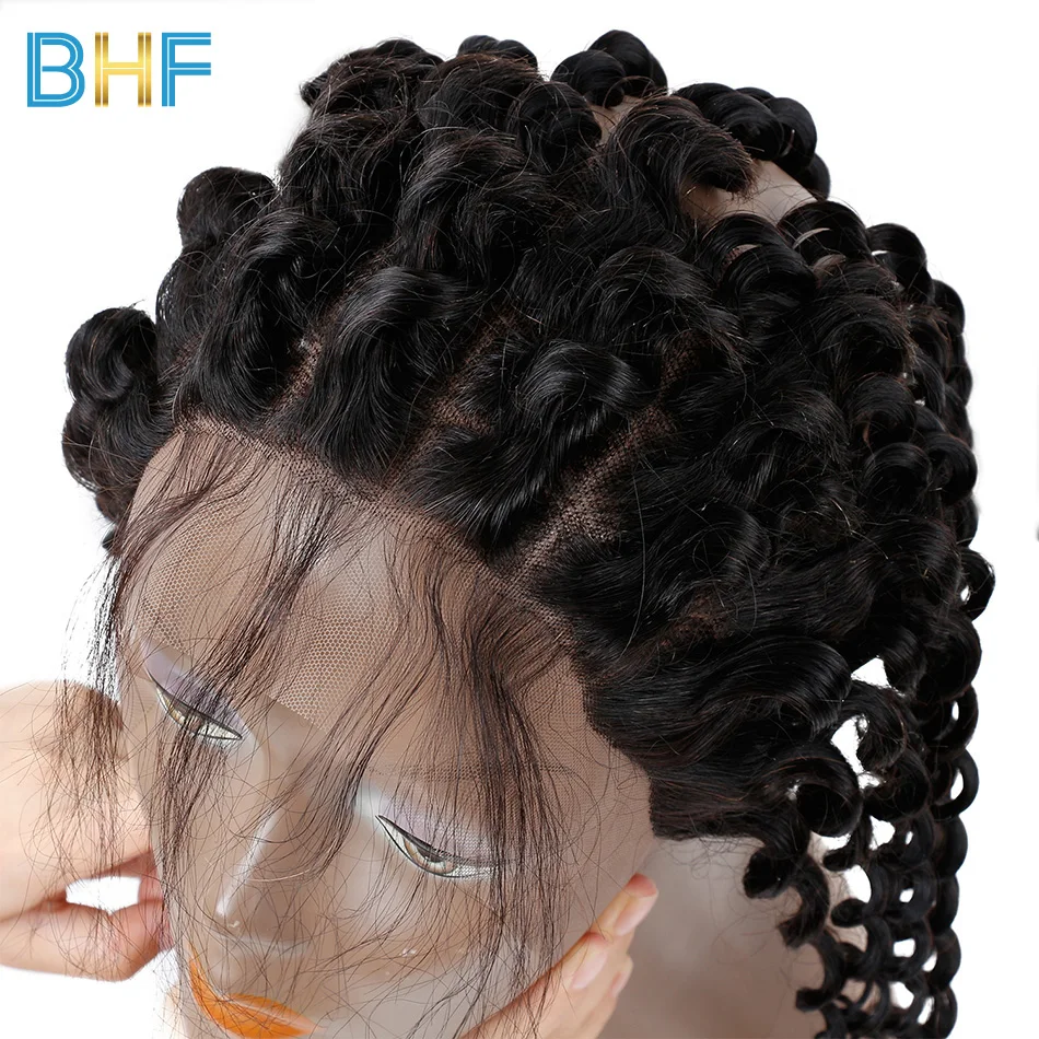 BHF Peruvian Deep Wave Lace Frontal Closure With Baby Hair Ear To Pre Plucked Natural Hairline Match Remy Human Bundles | Шиньоны и