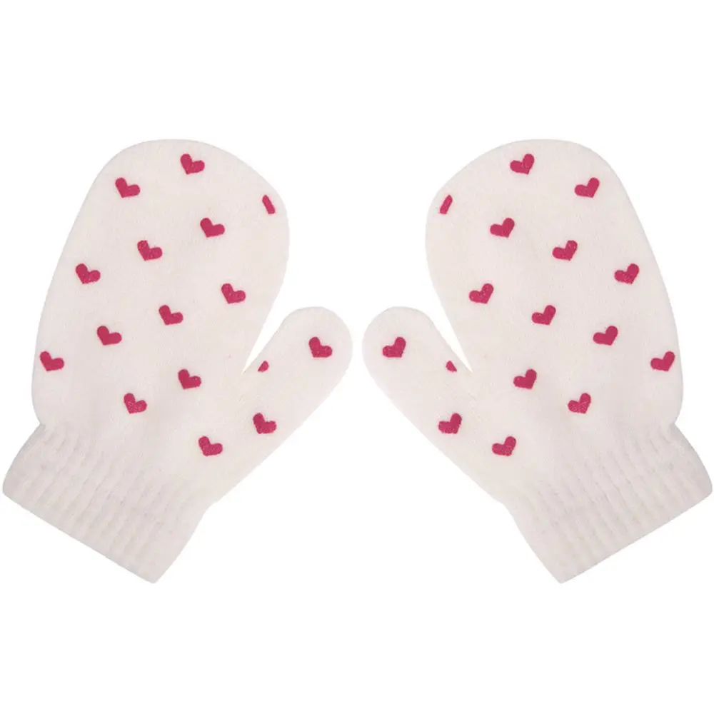 

1 Pair Cute Dot Star Heart Pattern Mittens Boys Girls Soft Knitting Warm Gloves For Children Kids