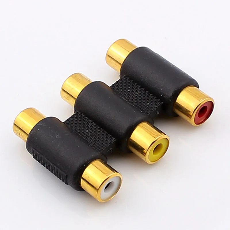 2шт 100 шт 1/3 RCA разъем удлинитель резьбы двойной трехсторонний аудио кабель Разъем
