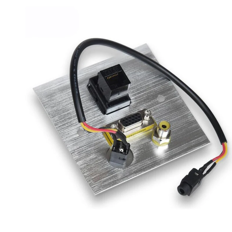 Высококачественная AC100-240V розетка с аудио видео VGA сеть панель из алюминиевого