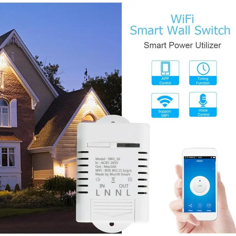 WiFi Умный домашний переключатель работает с Amazon Alexa Google Home Синхронизация Смарт-сцены 16A 3520 Вт приложение дистанционное управление DS35 2шт