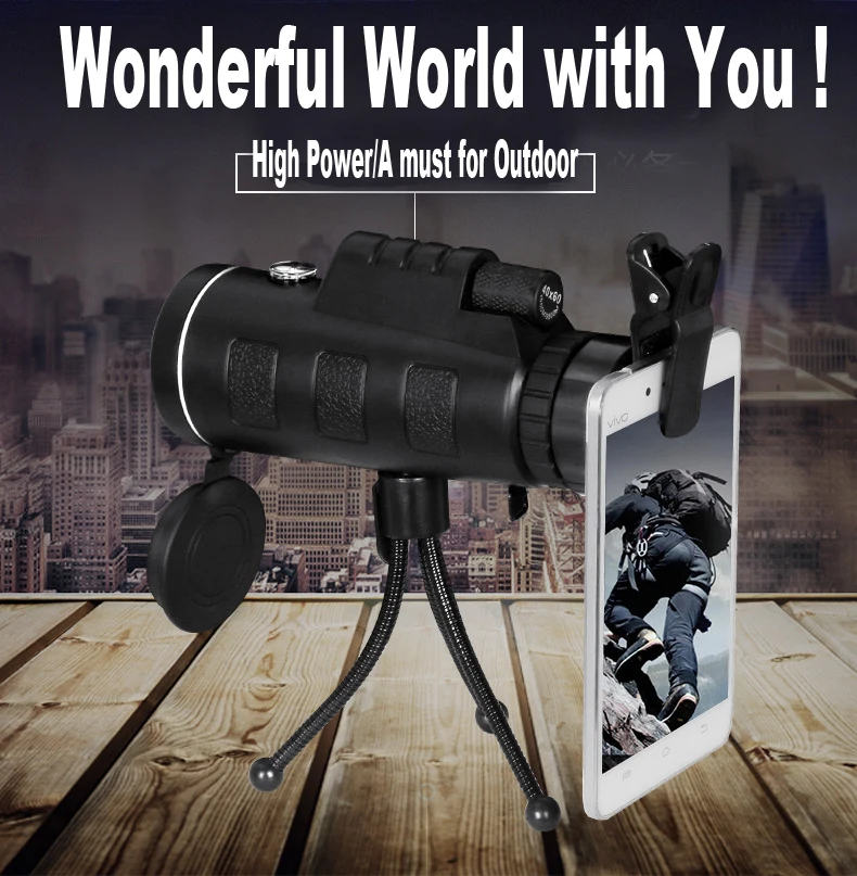 Монокулярный телескоп охотничий HD регулируемый 40x60 для наблюдения за птицами