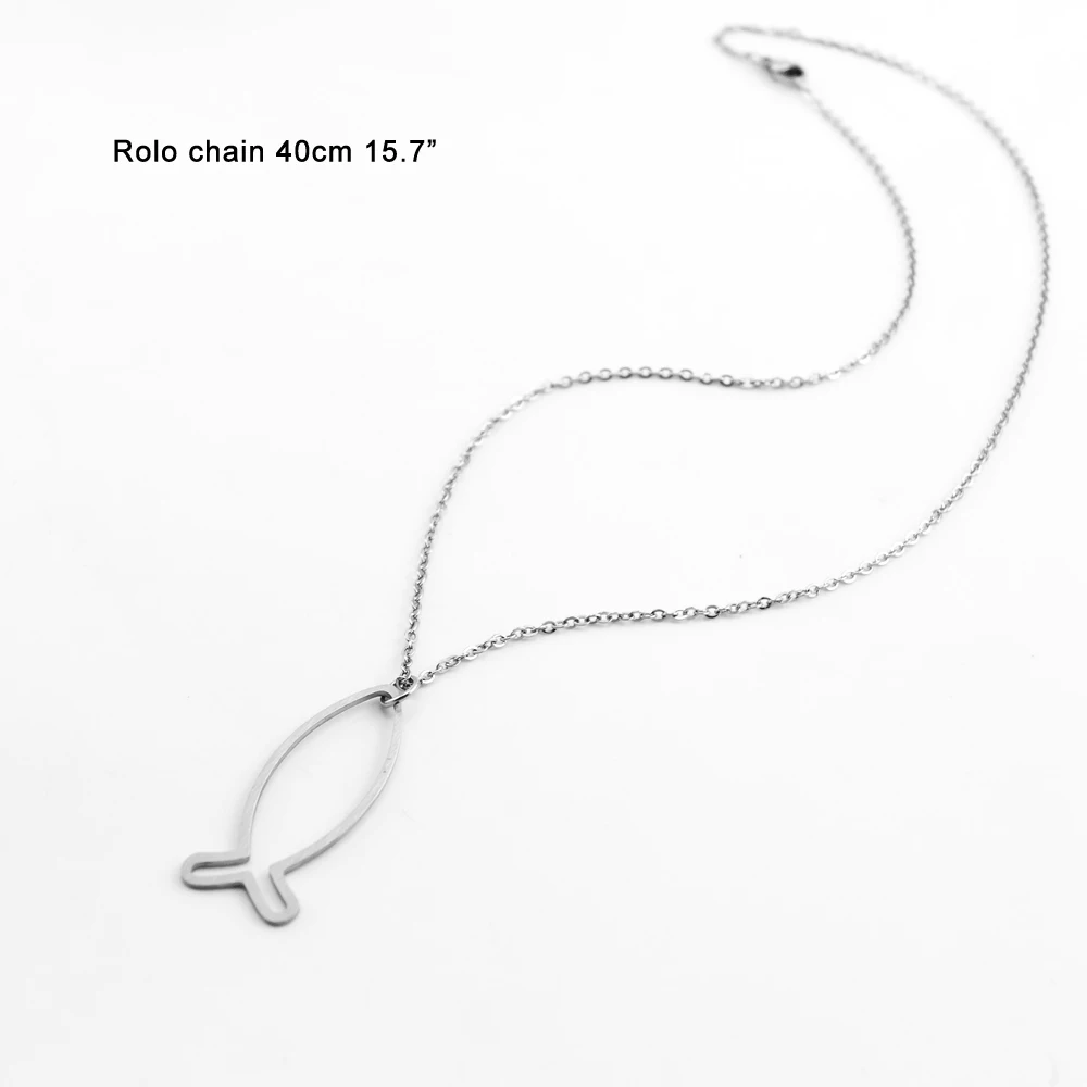 Risul рыбный профиль ожерелье линия рыба шарм Женская цепочка подарок нержавеющая
