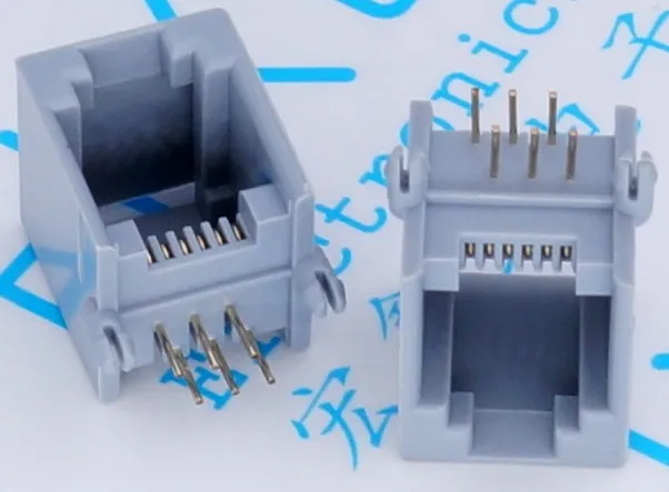 10 шт./лот RJ11 розетка RJ12 телефон 90 градусов 6-контактный Кристальный Женский Разъем