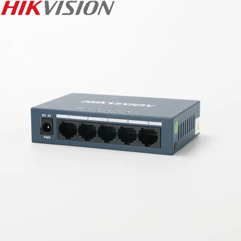 Неуправляемый коммутатор Hikvision DS-3E0105-E, 5 портов, 10/100 Мбит/с, адаптивный металлический материал, для 4-канальных NVR и IP-камер видеонаблюдения
