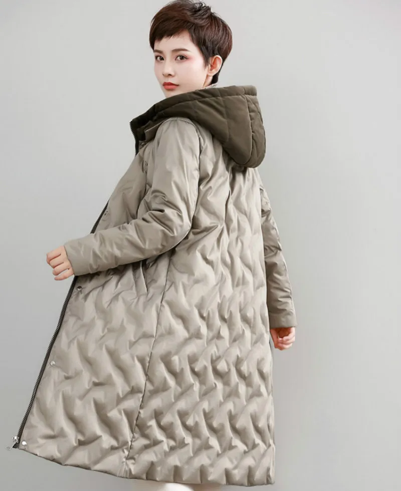 Женские длинные зимние куртки на утином пуху M ~ 3XL Женская парка 2018 пальто с