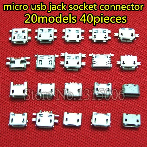40 шт./лот Micro USB разъем для зарядки Разъем мобильных телефонов планшетов ПК mini pad MP3