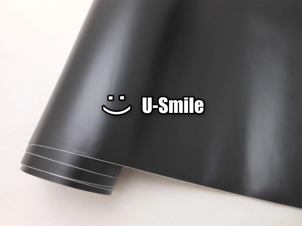 Черная атласная виниловая пленка черная Виниловая без воздуха для автомобиля