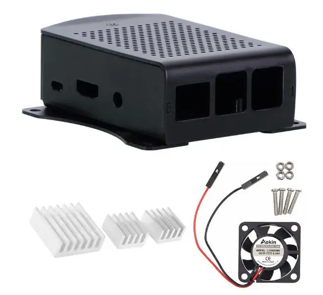 Черный Raspberry Pi 3 чехол алюминиевый радиатор металлический корпус чехол RPI 3 Raspberry Pi 3 Model B Вентилятор охлаждения Радиатор - Цвет: Черный