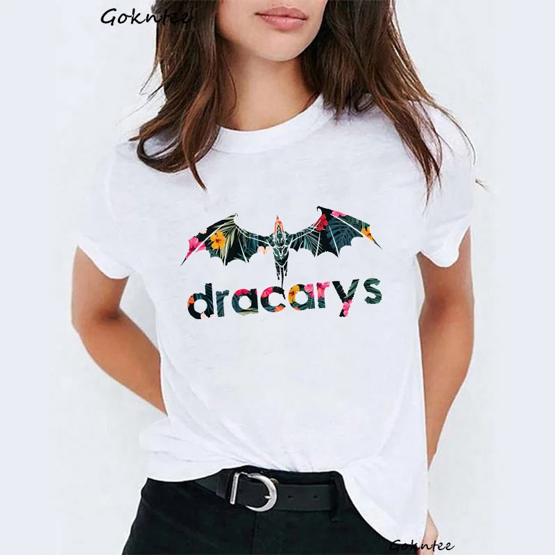 Dracarys Футболка женская мама драконов белая с принтом vogue Футболка camiseta летние топы dracarys Винтажная Футболка femme mujer