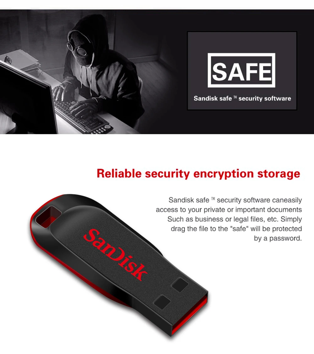 SanDisk CZ50 usb флэш-накопитель Флешка 16 ГБ 32 ГБ 64 ГБ 128 Гб карта памяти Металлический накопитель usb 2,0 флэш-диск