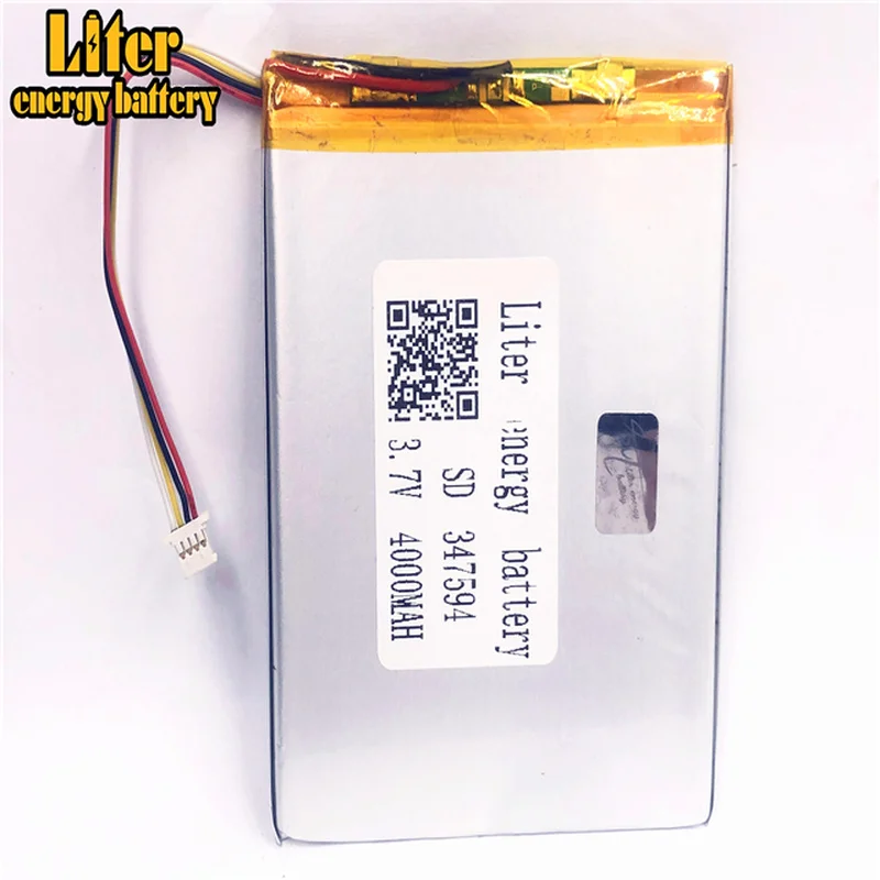 1 0 мм 4pin разъем 347594 357595 4000mah 3 7 V дешевая цена литий полимерный аккумулятор для