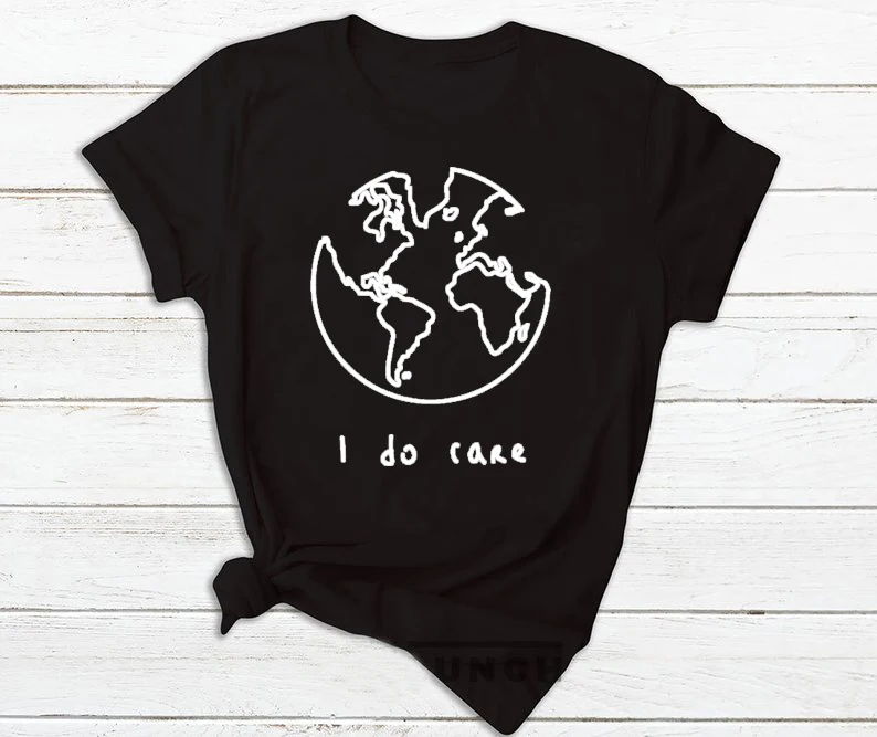 Футболка I Do Care Earth рубашки эстетическая Защита окружающей среды Женская