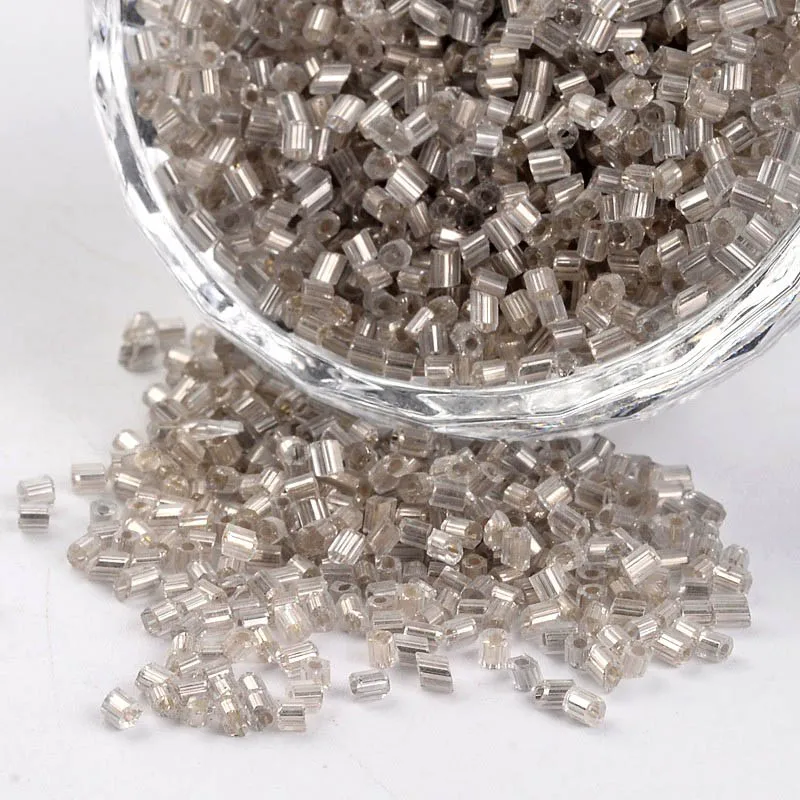 Gray 450 г(около 12100 шт) 8/0 2,5~ 3x2~ 2,5 мм два вырезанных круглых отверстия стеклянные бусины разделитель браслет ожерелье найти отверстие: 0,8~ 1 мм - Цвет: Gray