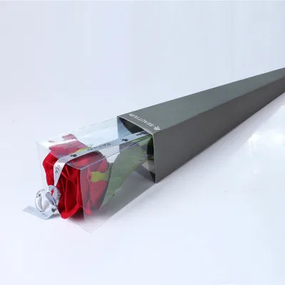 43cm 10 шт. прозрачный мешок розы один цветок мешок букет оберточная бумага пластиковые бумажные пакеты коробки Чехлы для цветов подарки упаковка - Цвет: 43cm