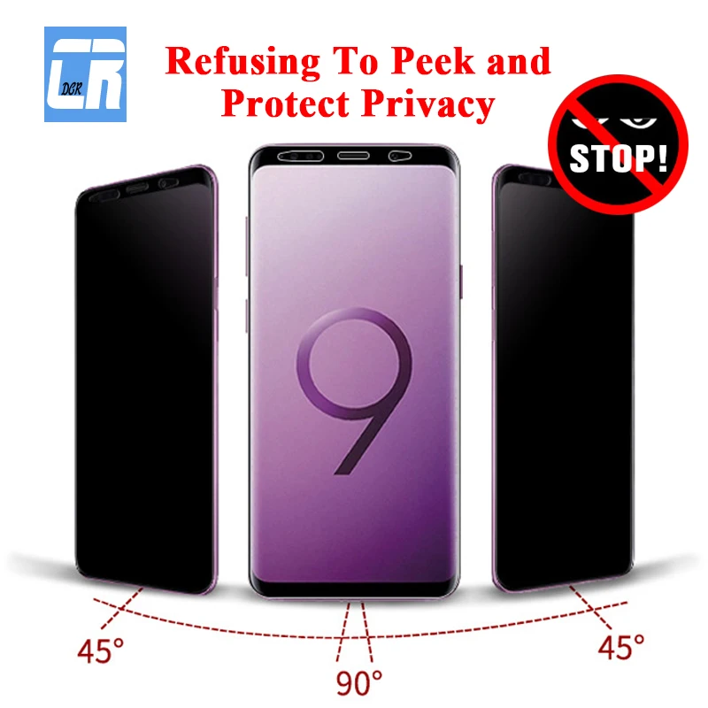 3D полное изогнутое анти-шпионское закаленное стекло для Samsung Galaxy S20 S10 S9 S8 Plus Note 8 9 10