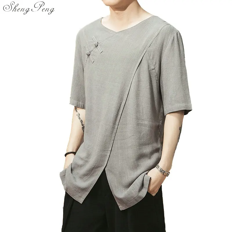 Traditional Chinese Clothing For Men Asian Clothes Tang Suit Cotton Shirt Men'S Tunic Kung Fu G183 | Тематическая одежда и