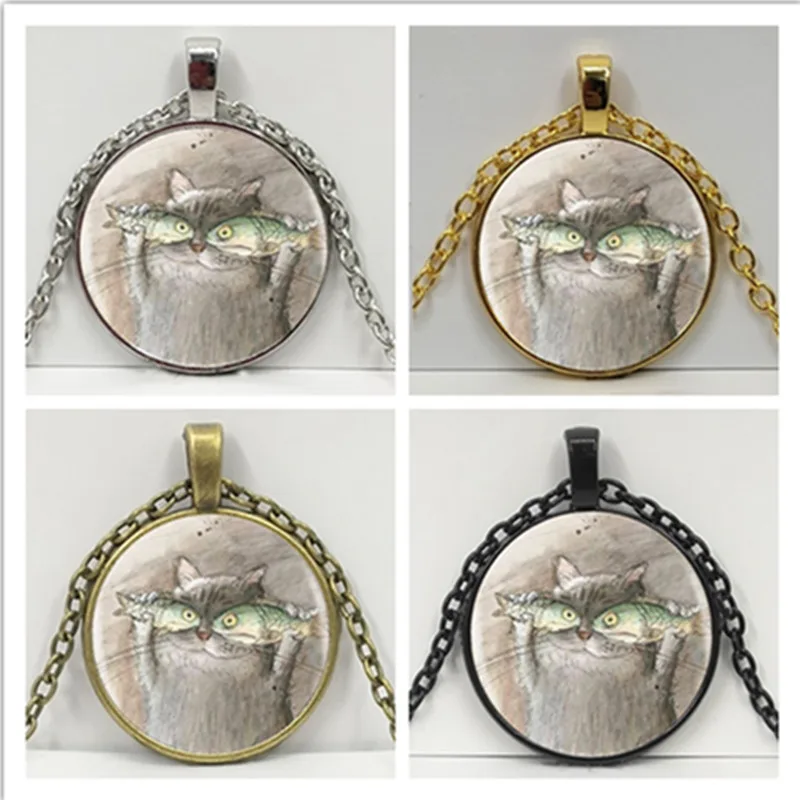 YAUTION wholesale new 2020 cat and fish fashion crystal glass pendant sweater chain necklace jewelry | Украшения и аксессуары