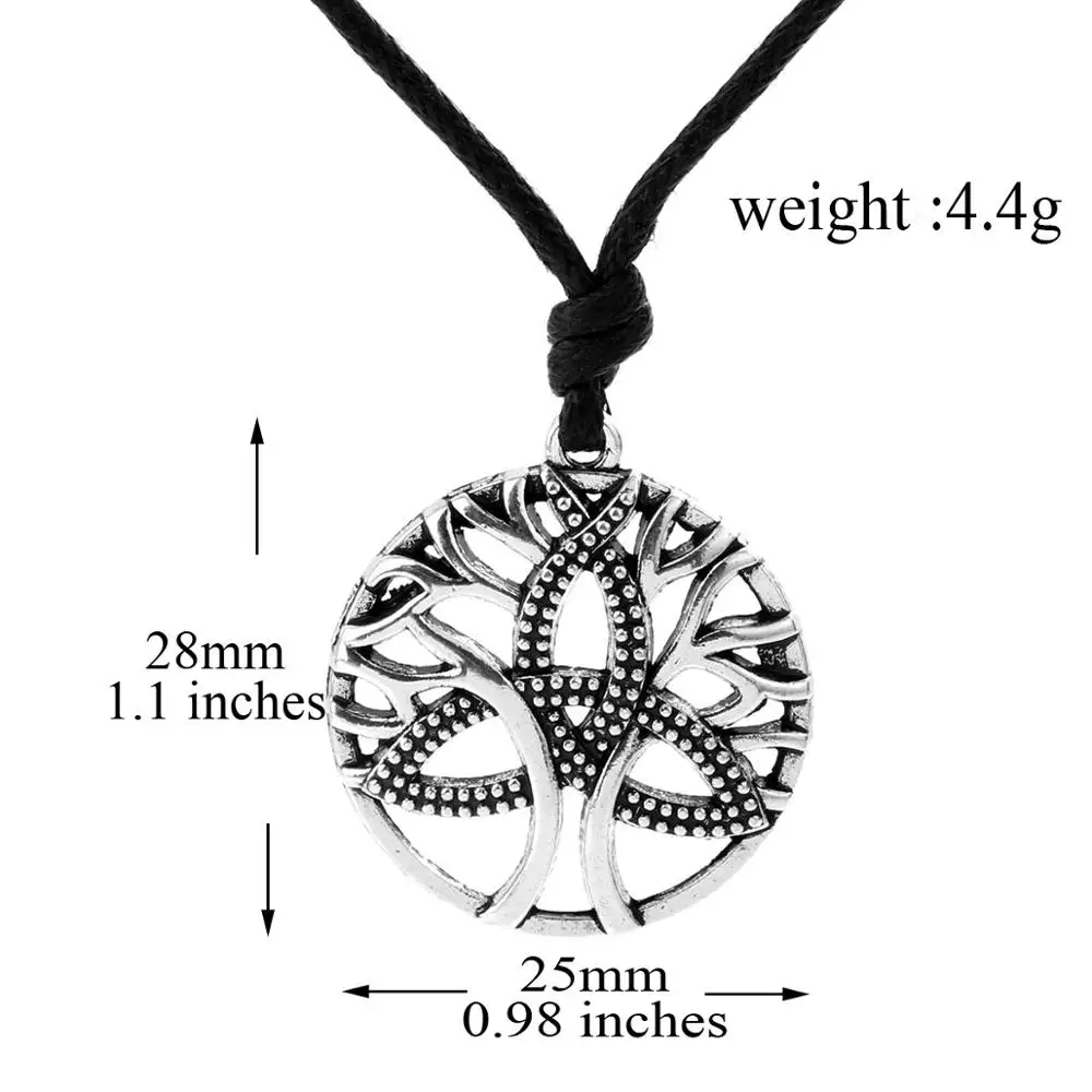 cord chain silver Fishhook Древо жизни Полые Подвески Ирландский Узел талисман языческий амулет Викинги подвески для ожерелья и браслеты регулируемая цепь - Окраска металла: cord chain silver