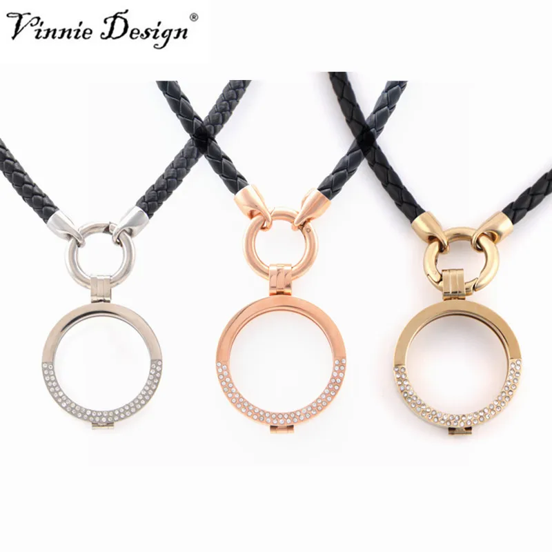 Vinnie Design ювелирные изделия 40 см черное кожаное ожерелье 35 мм из нержавеющей стали