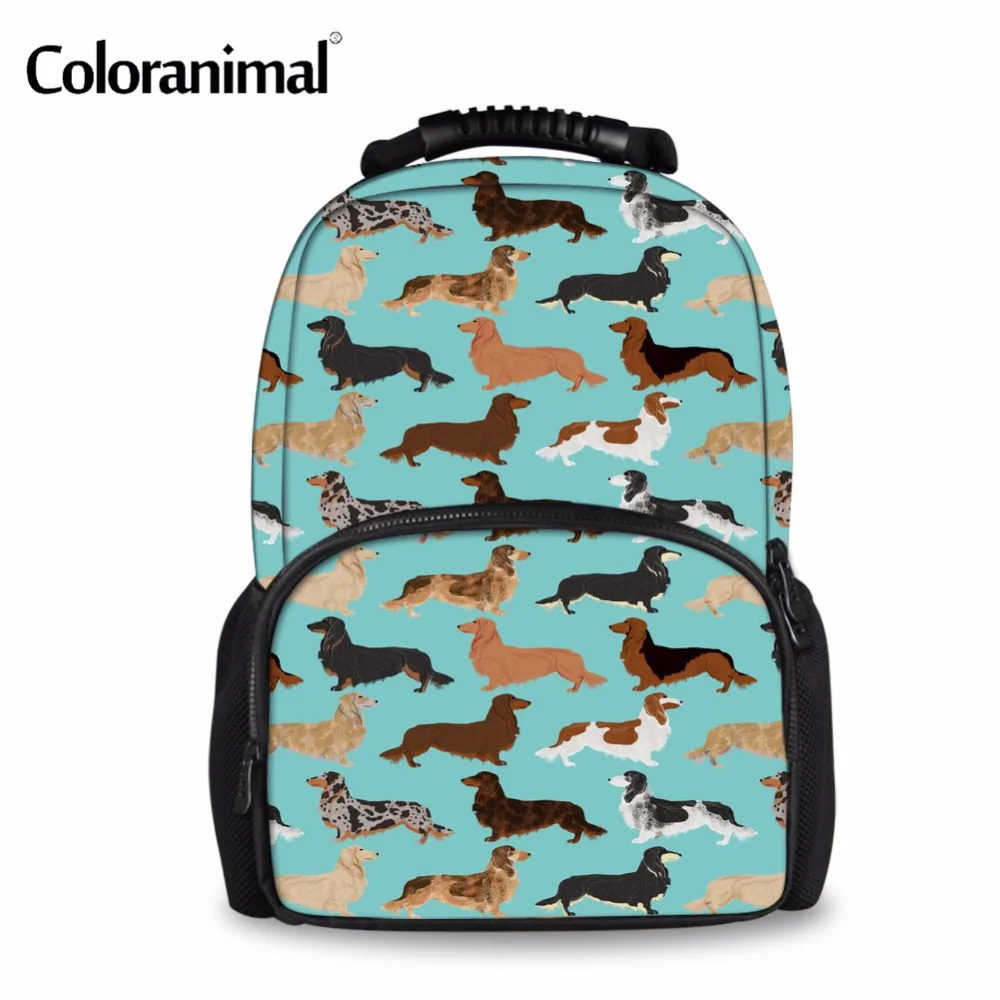 

Дизайнерский женский рюкзак Coloranimal с милой собакой, рюкзак с таксой для детей, Детский фетровый Повседневный большой рюкзак, сумка для книг ...