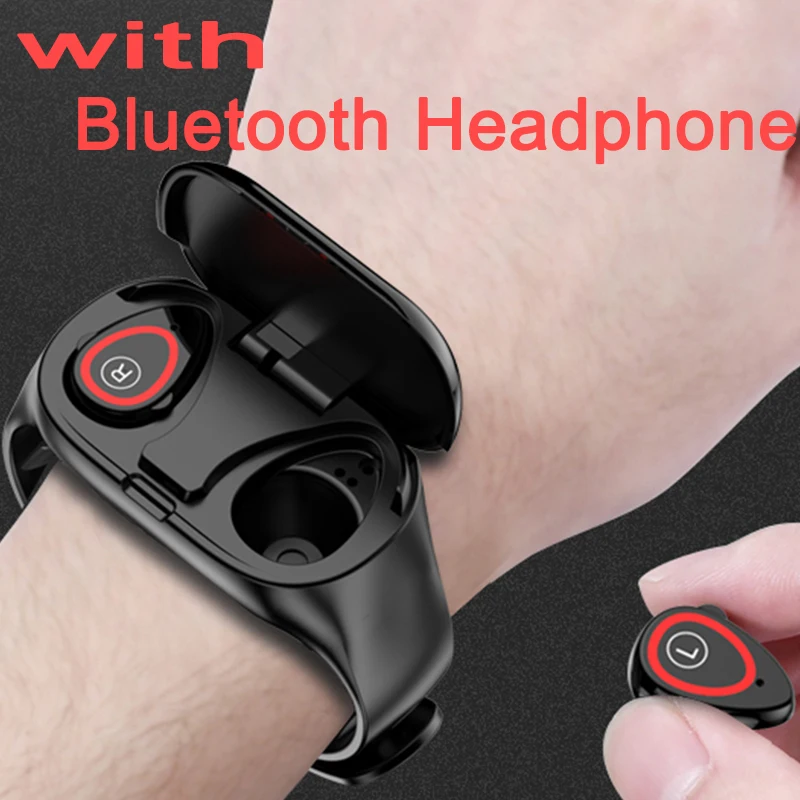 Умный браслет с двойным Bluetooth 4 2 наушники умный Браслет фитнес трекер измерением