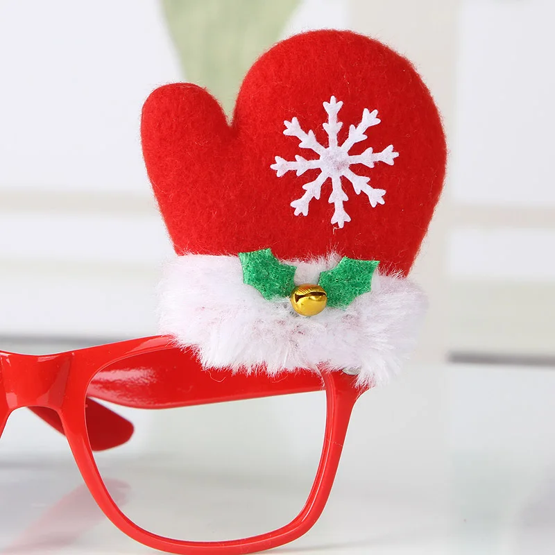 5 шт./лот милые Рождество Аксессуары Санта Клаус очки Бесплатная без Очки подарки