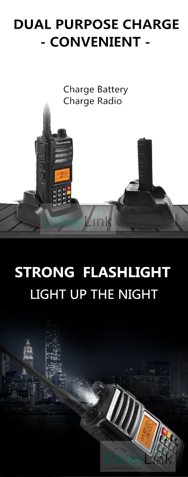 Обновленная рация 10 км QuanSheng TG-UV2 Plus 10 Вт дальняя рация 10 км 4000 мАч Радио УКВ двухдиапазонный длинный режим ожидания