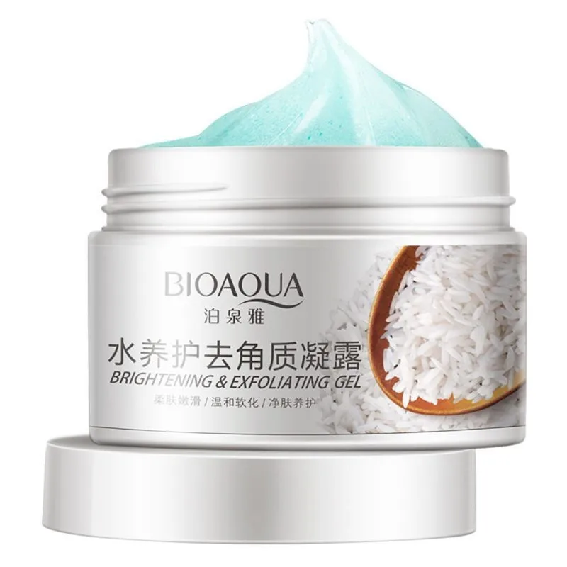 Bioaqua умывания натуральный лица Exfoliator Отшелушивающий Отбеливание Осветляющий гель-пилинг скраб для лица удаления 100 г