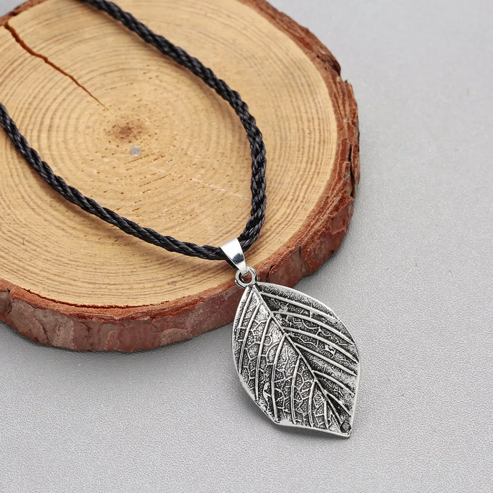 Винтажное ожерелье с листьями в скандинавском стиле ручной работы подвеска
