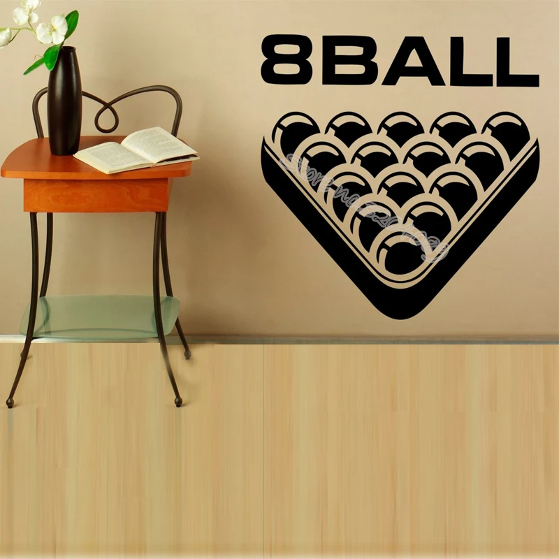 Billiard Wall Stickers 8 ball word Vinyl Decal Snooker Sports Game Art Murals Children's bedroom Decor Home Interior EB365 | Дом и сад