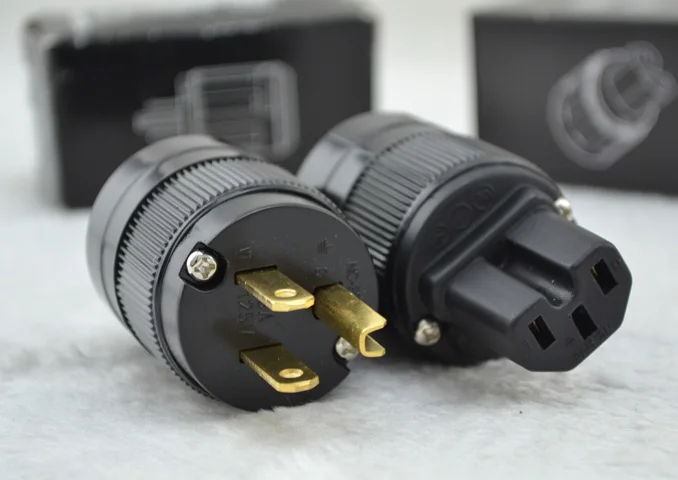 1 пара штепсельная вилка P320 стандарта США и IEC HIFI кабеля питания переменного тока