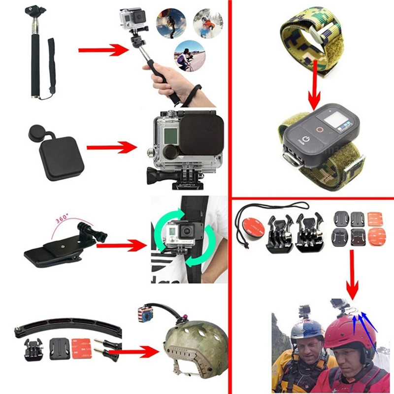 Хит продаж для спортивной камеры Gopro7 6 5 4 3 + Набор комбинированных аксессуаров