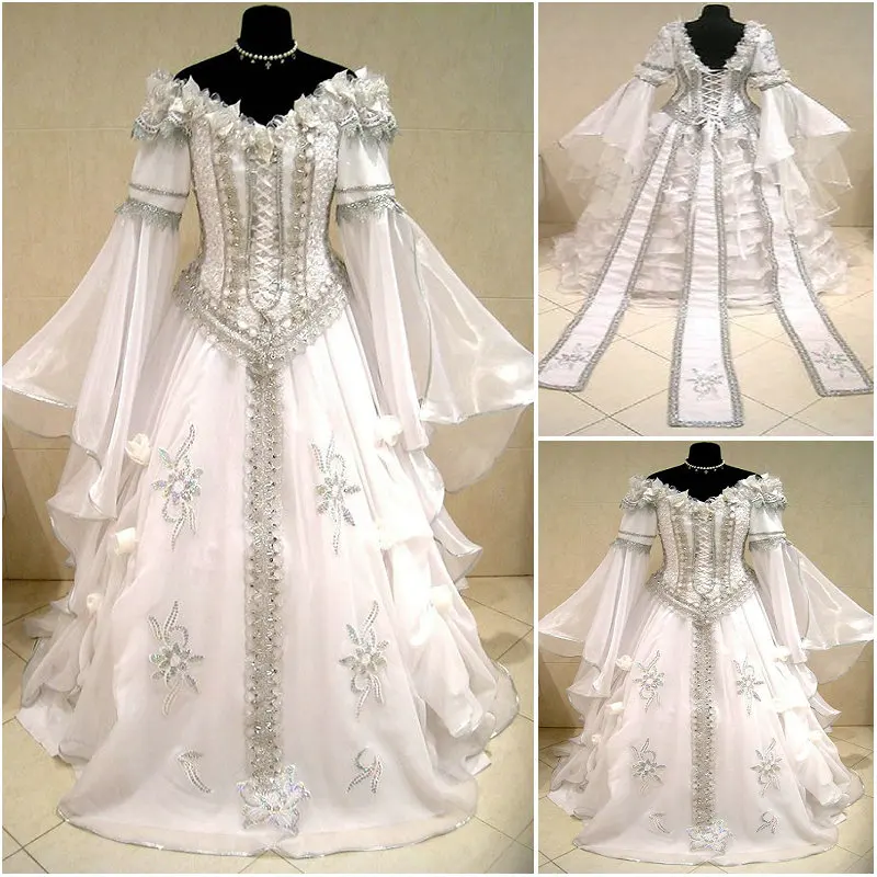 Новинка 2017 года! Белое Шифоновое викторианское платье 1860s Scarlett Гражданская война
