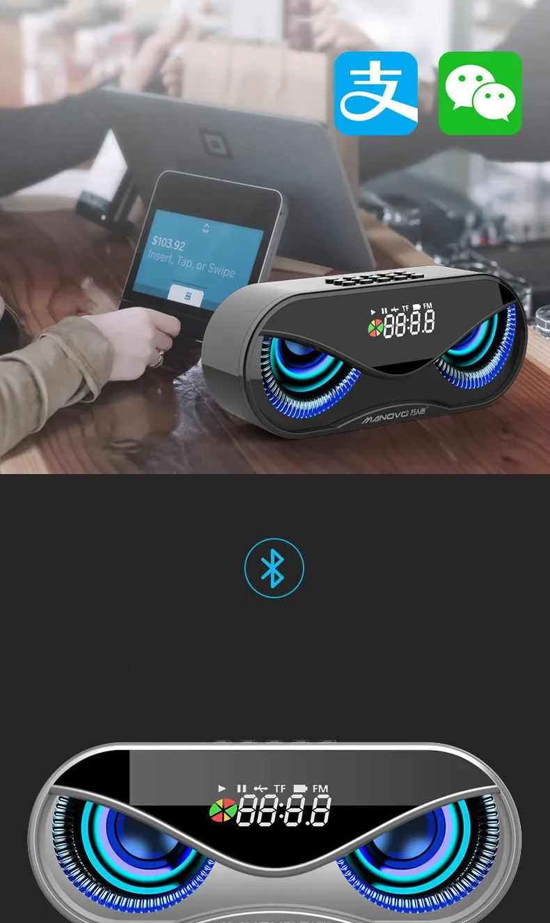 Bluetooth динамик портативный беспроводной динамик звуковая система 10 Вт Музыка объемная вода радио доказательство открытый радио будильник