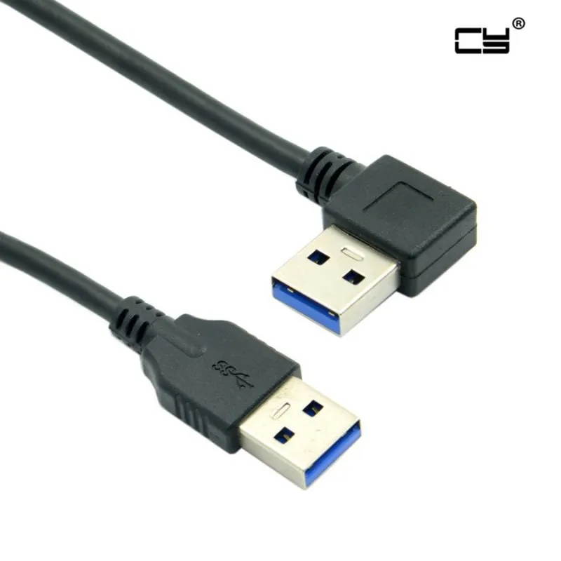 

90 Degree Right Angled USB 3.0 A Type Male to Straight A Type Male Data Cable 40cm