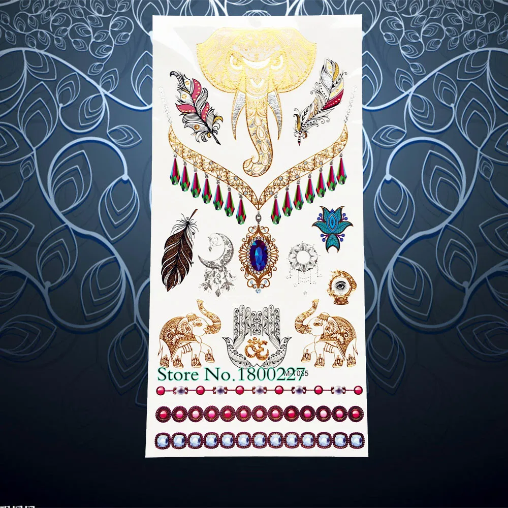 Красный металлик Временные татуировки Одуванчик конструкции серебро поддельные