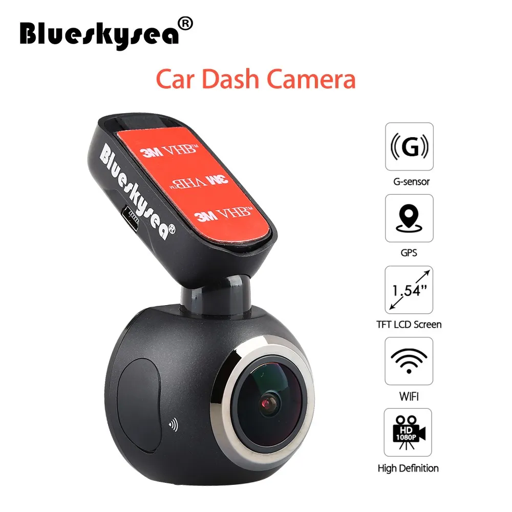 Blueskysea мини Видеорегистраторы для автомобилей Q1 Wi Fi car Камера 1080 P видео